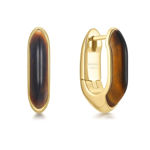 Ania Haie gold tiger eye hoop earrings 16mm brown