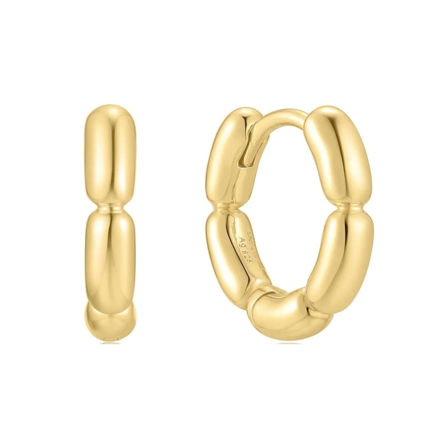 Ania Haie gold segmented puffy hoop earrings 9mm