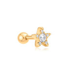 Ania Haie gold five-point star  barbell single earring 6mm