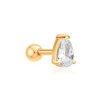Ania Haie gold pear barbell single earring 6mm
