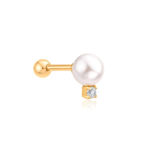 Ania Haie gold shell pearl sparkling barbell single earring 7mm