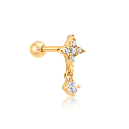 Ania Haie gold star dangle barbell single earring 10mm