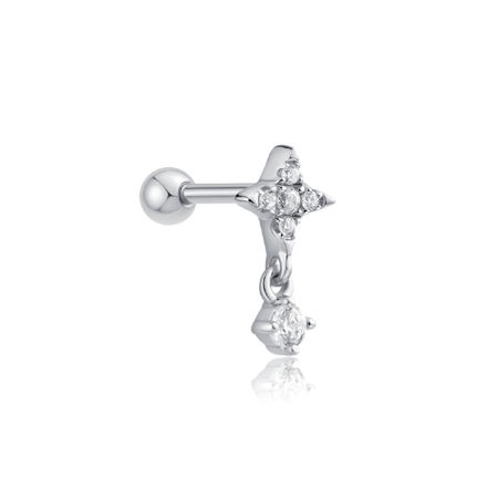 Ania Haie silver star dangle barbell single earring 10mm