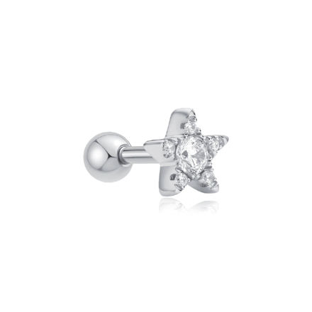 Ania Haie silver five-point star  barbell single earring 6mm