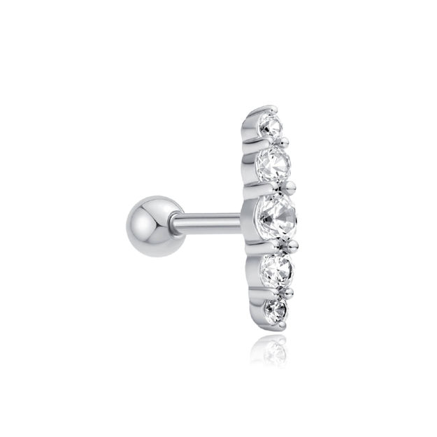 Ania Haie silver bar barbell single earring 11mm