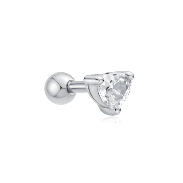 Ania Haie silver heart barbell single earring 4mm
