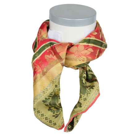 Gabriella silkeskjerf gult, grønt & rødt