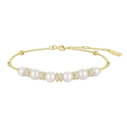 Ania Haie gold sparkling braided shell pearl bracelet