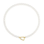 Ania Haie gold lobster clasp shell pearl necklace