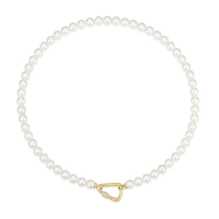 Ania Haie gold lobster clasp shell pearl necklace