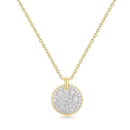 Ania Haie two-tone large pave disk necklace