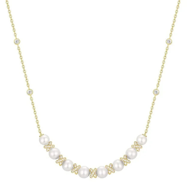 Ania Haie gold sparkling braided shell pearl necklace