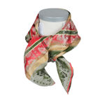 Gabriella silkeskjerf gult, rødt & grønt