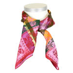 Gabriella silkeskjerf gult ,rosa & grønt