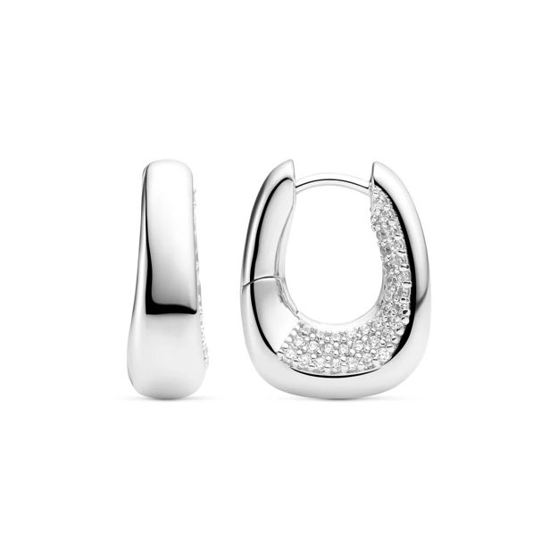 Rhodinert sølv øreringer Sif Jakobs Borsa Pianura Piccolo med Cubic Zirconia
