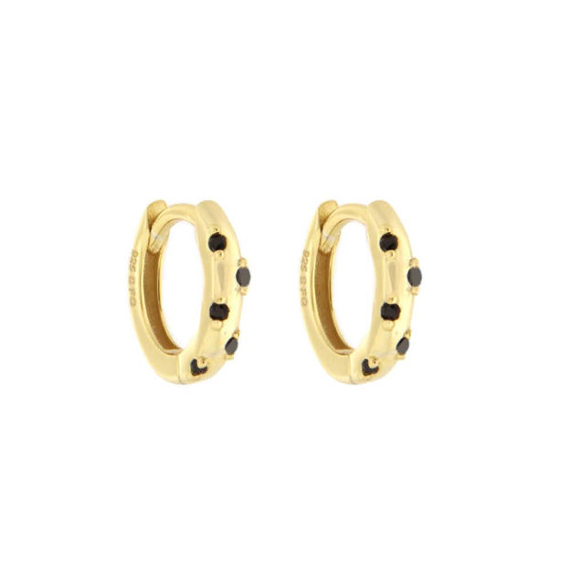Forgylt sølv øreringer CAIA Cubic Zirconia 1,5mm 10mm