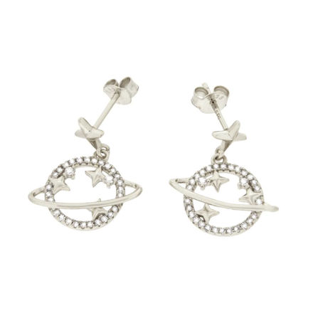 Rhodinert sølv øredobber CAIA med Cubic Zirconia