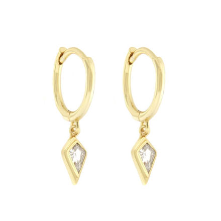Forgylt sølv øreringer CAIA 12mm med Cubic Zirconia