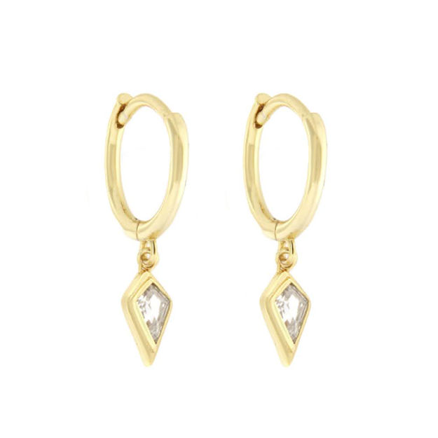 Forgylt sølv øreringer CAIA 12mm med Cubic Zirconia