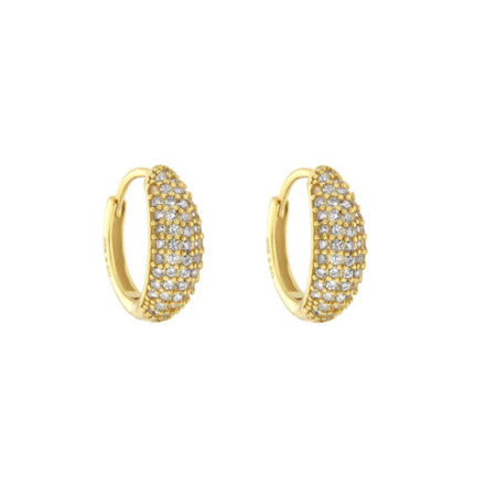 Forgylt sølv øreringer Cubic Zirconia 5mm 13mm