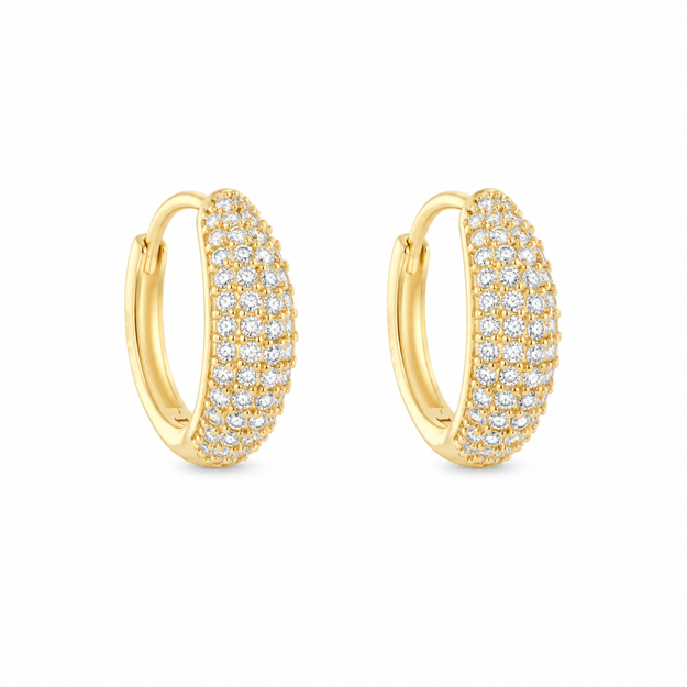 Forgylt sølv øreringer Cubic Zirconia 5mm 13mm