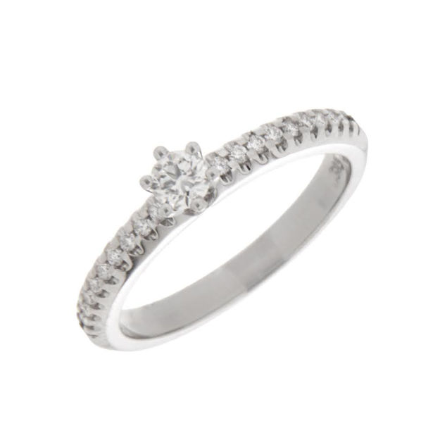 Hvitt gull ring med diamanter 0,57ct TW/SI