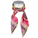 Eufemia silkeskjerf rosa, gult, lilla