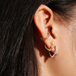Ania Haie gold mini heart claps hoop earrings 12mm 