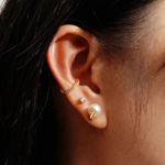 Ania Haie gold pearl claw stud earrings 8mm