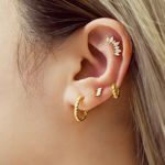 Ania Haie gold texture medium hoop earrings 13mm