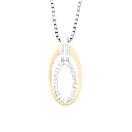 Gull anheng tofarget sirkler med diamanter 0,10ct W/SI3