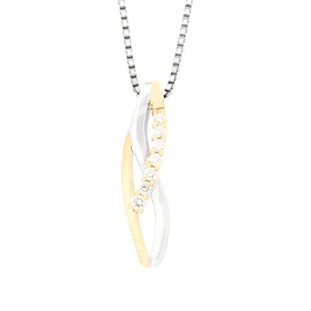 Gull anheng tofarget med diamanter 0,08ct W/SI3