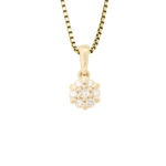 Gull anheng liten rosett diamanter 0,10ct W/P1