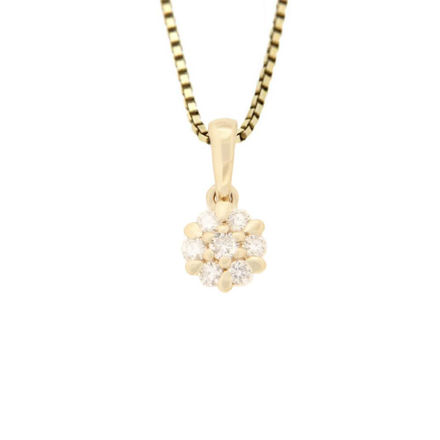 Gull anheng liten rosett diamanter 0,10ct W/P1