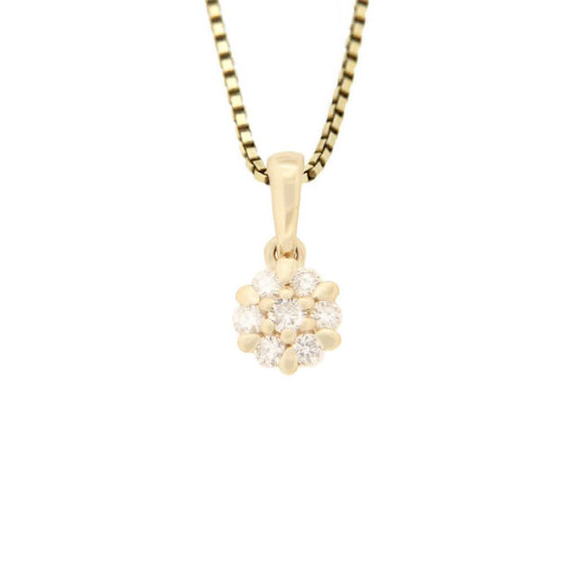 Gull anheng liten rosett diamanter 0,10ct W/P1