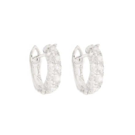 Sølv ørepynt zirconrad buet med 5x zirconer 3.5x3.5mm