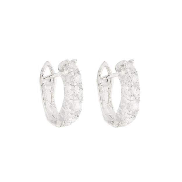 Sølv ørepynt zirconrad buet med 5x zirconer 3.5x3.5mm