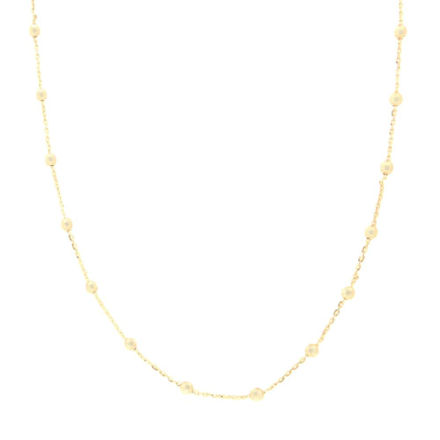 Gull kjede med kuler 42+5cm