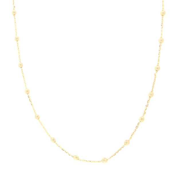 Gull kjede med kuler 42+5cm