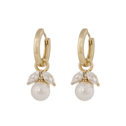 Eira pearl ring ear g/white