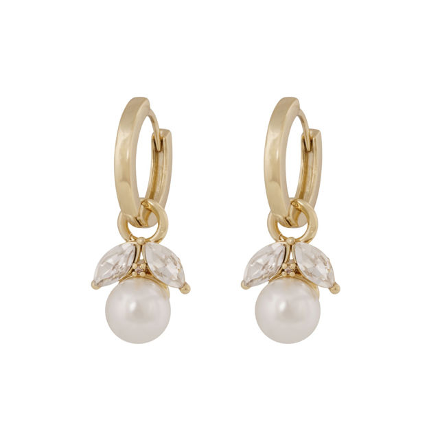 Eira pearl ring ear g/white