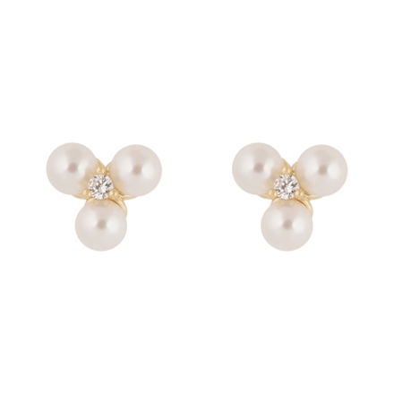 Eira tripple pearl ear g/white