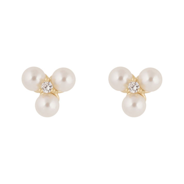 Eira tripple pearl ear g/white