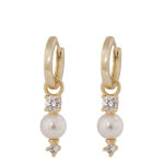 Eira pearl combo ring ear g/white
