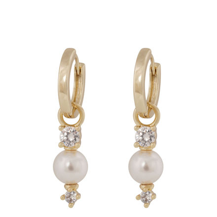 Eira pearl combo ring ear g/white