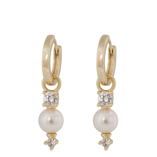 Eira pearl combo ring ear g/white