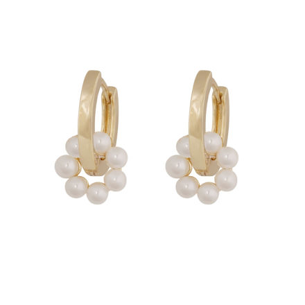 Eira pearl circle ring ear g/white