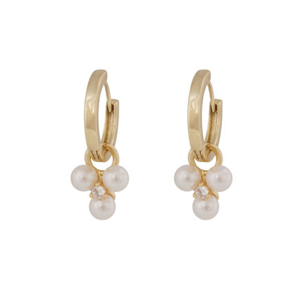 Eira tripple pearl ring ear g/white
