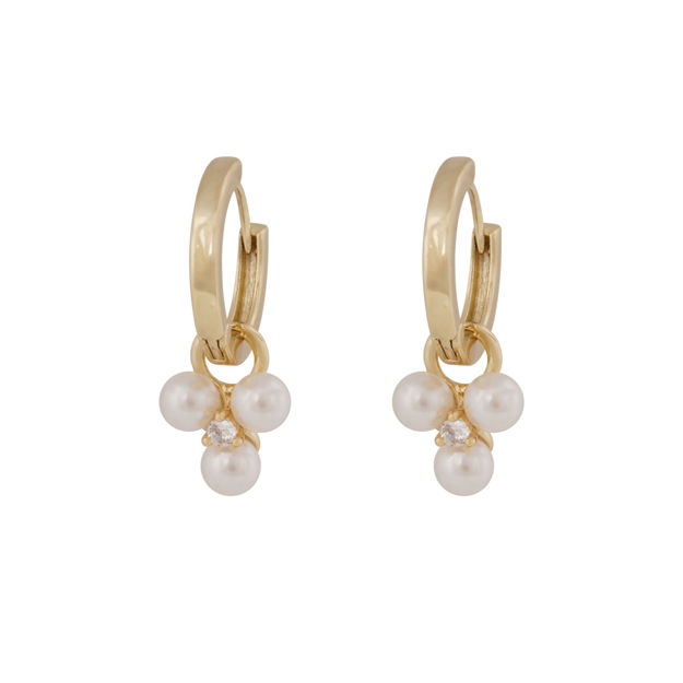 Eira tripple pearl ring ear g/white