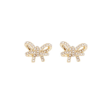 Ribbon small crystal ear g/clear